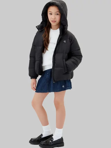 Calvin Klein Jeans капитонирано яке за деца черно