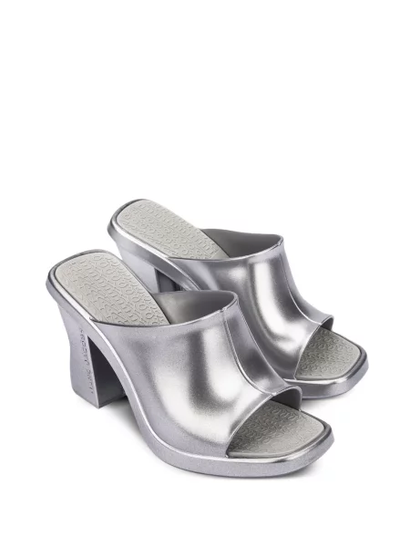 Papuci tip mules Marc Jacobs argintiu