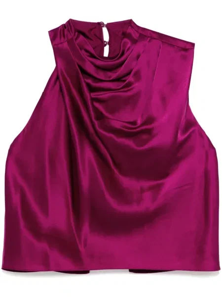 Top Michelle Mason z odkrytymi plecami fioletowy