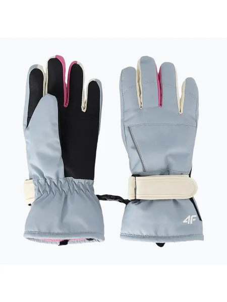 Детски скиорски ръкавици 4F Fnk light blue синьо