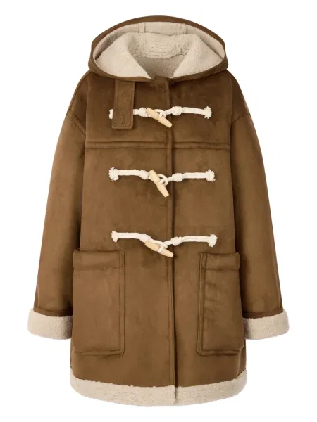 Palton duffle Tomboy cu glugă maro