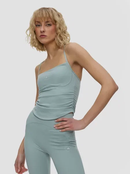 Krótki top Adidas By Stella Mccartney niebieski