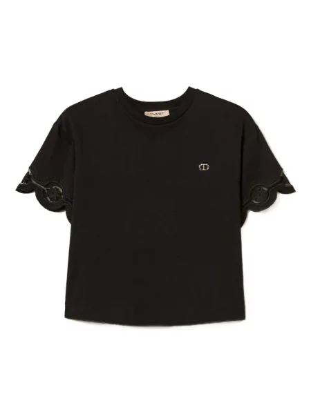 Tricou Twinset din dantelă albastru