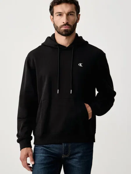 Calvin Klein Jeans hanorac cu glugă pentru bărbați din negru