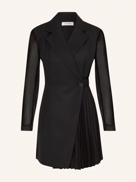 Sandro Sukienka Kopertowa schwarz czarna