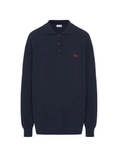 Tricou polo Loewe de mătase albastru