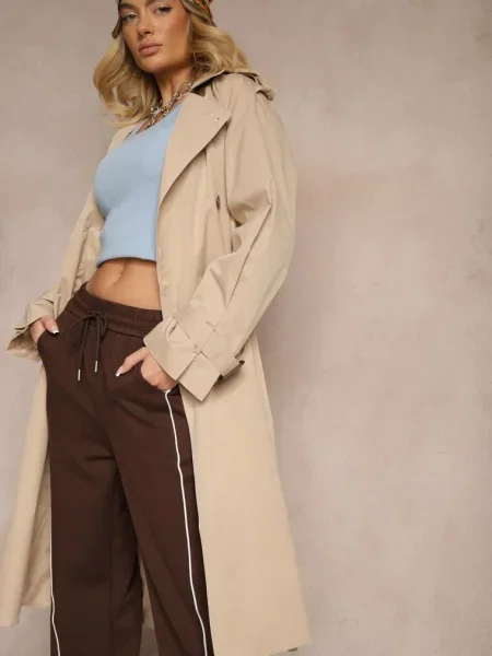 Płaszcz Trencz Dwurzędowy z Lene beżowy