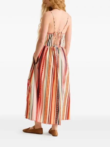 Rochie cu dungi Carolina K cu broderie cu dungi