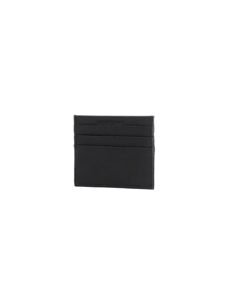 Portfel Emporio Armani skórzany z logo czarny