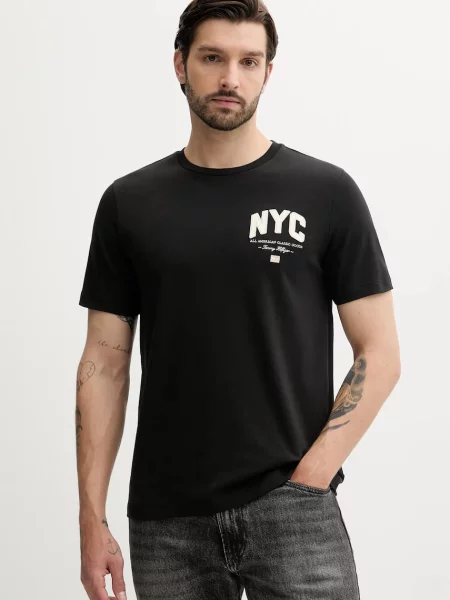 Tommy Hilfiger t-shirt z aplikacją czarny