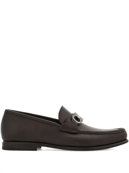 Pantofi loafer Ferragamo cu cataramă maro