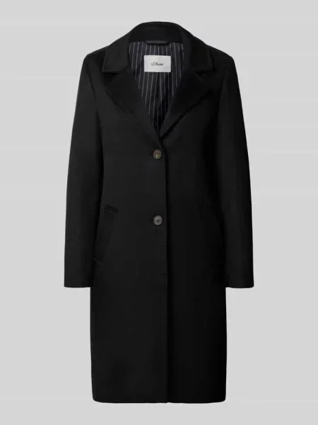 Płaszcz w kroju regular fit z dodatkiem wełny S.oliver Red Label czarny