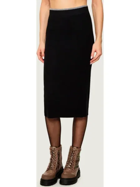 Pinko De lână fustă NUOVA GUINEA cu adaos de cașmir negru