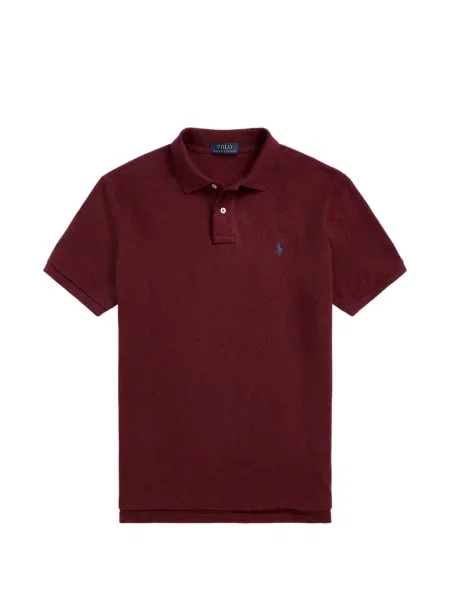 Tricou polo Polo Ralph Lauren cu glugă cu blană cu broderie roșu