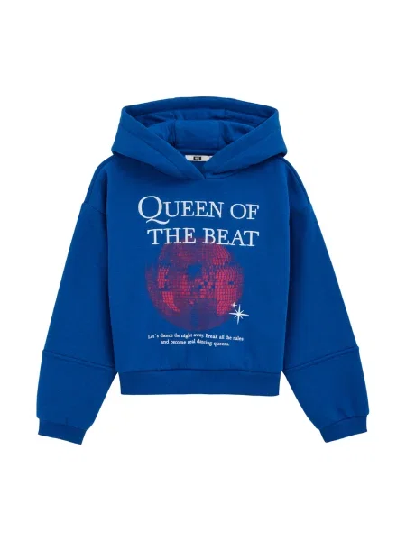 WE Fashion Mikina kobaltová modř / tmavě / offwhite růžová