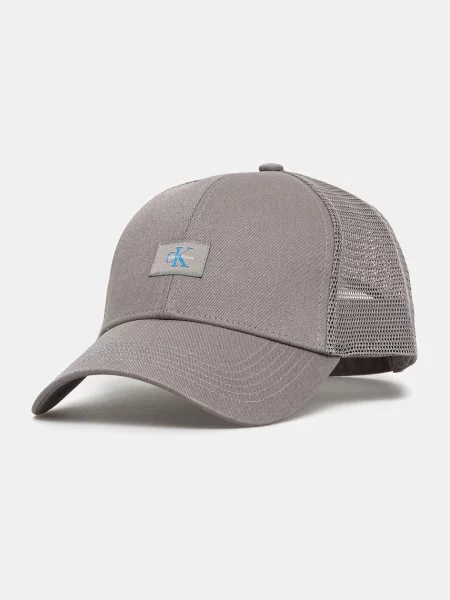 Czapka Calvin Klein Monologo Woven Patch Trucker Cloudburst Universal szara