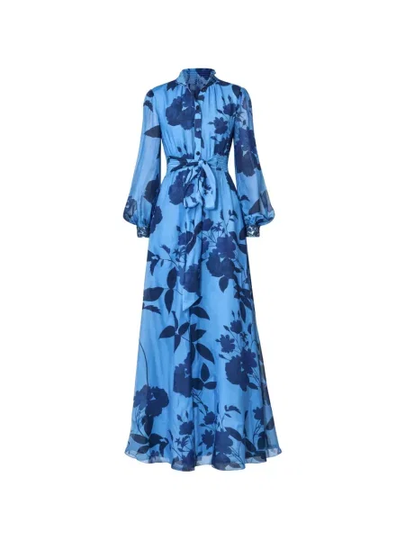 Rochie maxi Sachin & Babi cu broderie cu model floral de costum albastru