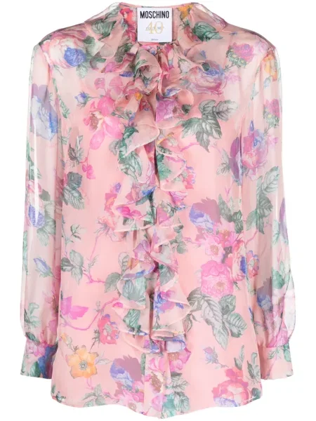 Bluză Moschino cu model floral cu imagine roz