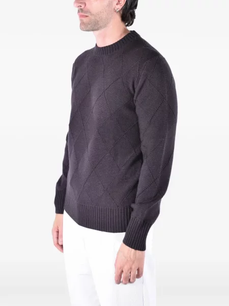 Pulover Kangra de lână cu model argyle maro