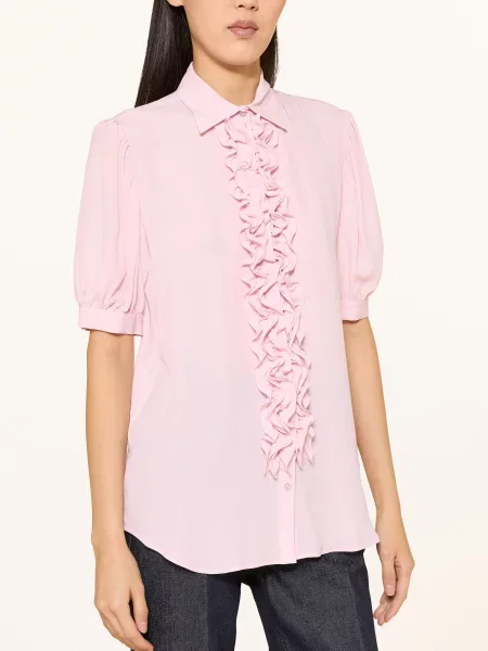 Émanou Bluzka Koszulowa Shirley Z Jedwabiem I Falbanami weiss różowa