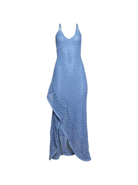 Rochie midi Diotima asimetrică până la genunchi de costum albastru