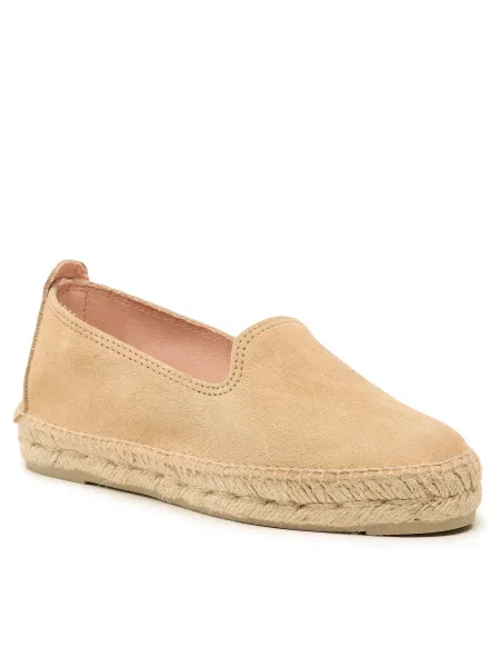 Espadrile Manebi Suede Flat Espadrilles Champagne Beige bež