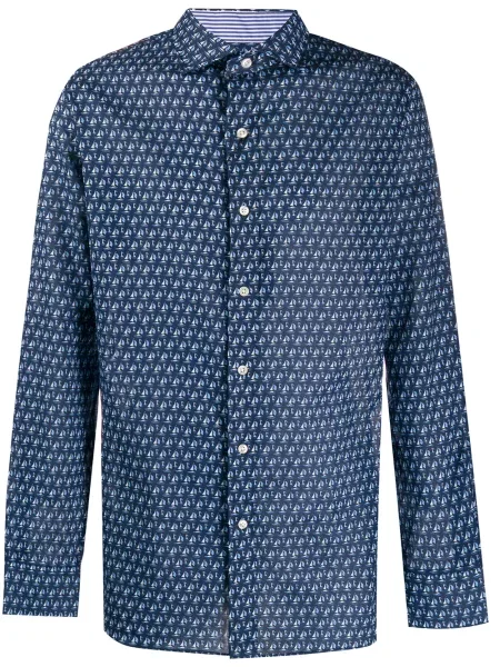 Cămașă Polo Ralph Lauren cu imagine albastru