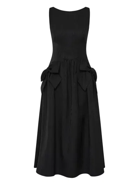 Rochie midi Rebecca Vallance cu funde până la genunchi de costum negru