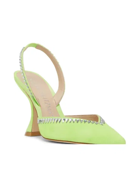 Czółenka Stuart Weitzman zamszowa z otwartą piętą żółta