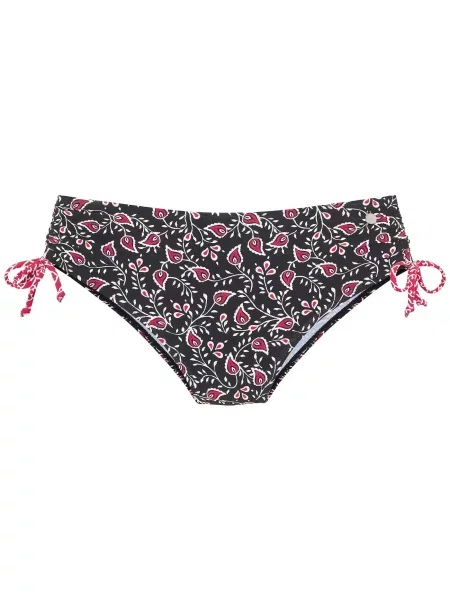 LASCANA Slip costum de baie roz închis / negru alb