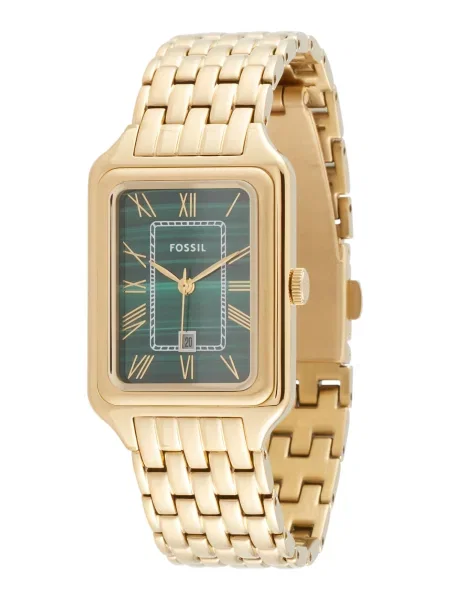 FOSSIL Ceas analogic RAQUEL / gri / verde Ă®nchis auriu
