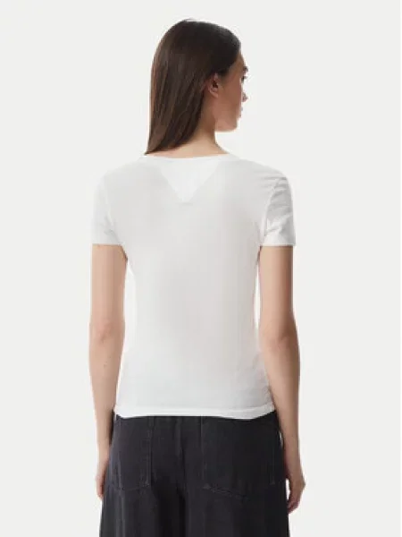 Tommy Jeans Majica ecru / roza črna