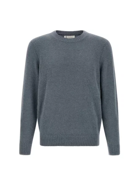 Sweter Brunello Cucinelli wełniany niebieski