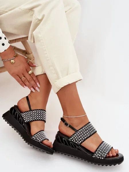 Semišové sandály S. Barski černé