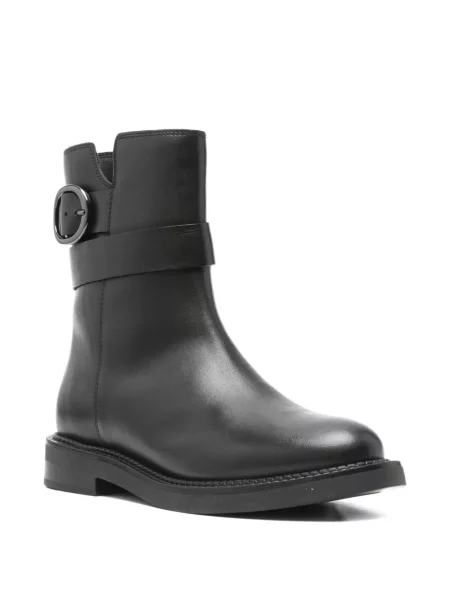 Botine Geox din piele cu cataramă negru