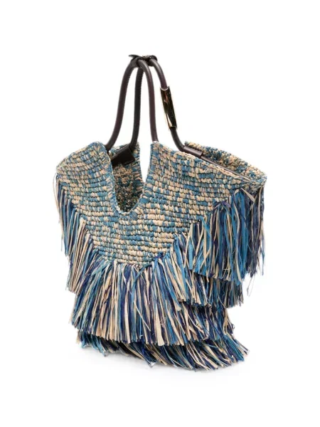 Τσάντα shopper Zimmermann με κρόσσια μπλε