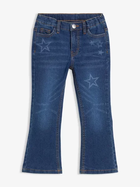 Ocieplane dżinsy o kroju bootcut mid waist niebieskie