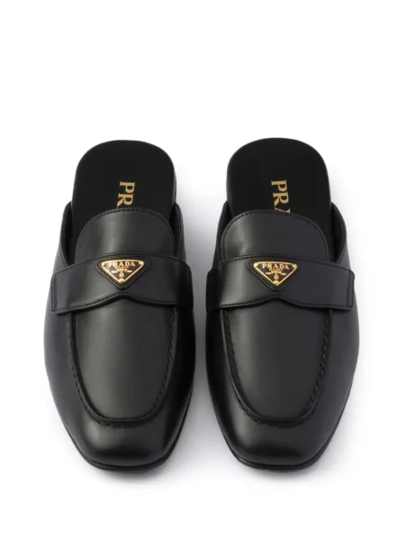Papuci tip mules Prada din piele negru