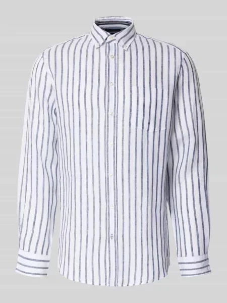 Koszula casualowa o kroju slim fit z czystego lnu Christian Berg Men biała