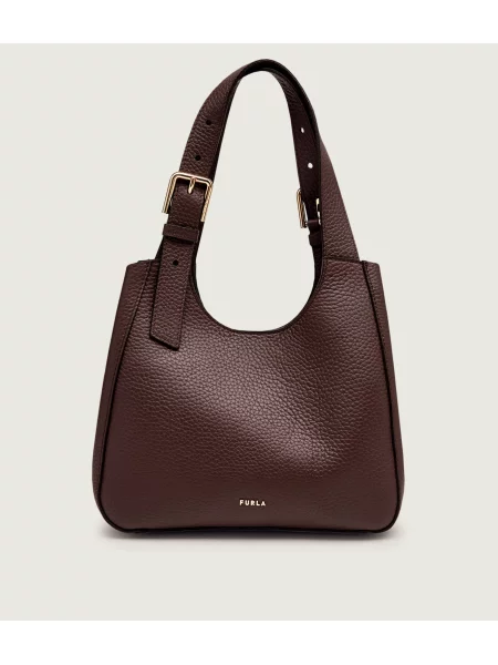 Furla De piele geantă pe umăr Furla Dora maro