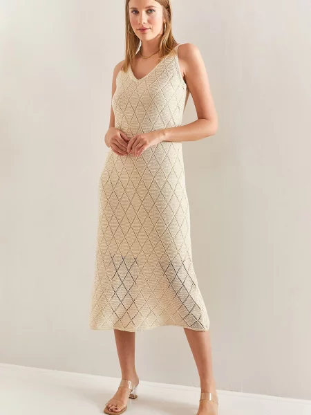 Bianco Lucci Rochie tricotat ecru