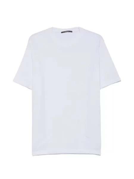 Scurt tricou Kangra cu decolteu rotund alb