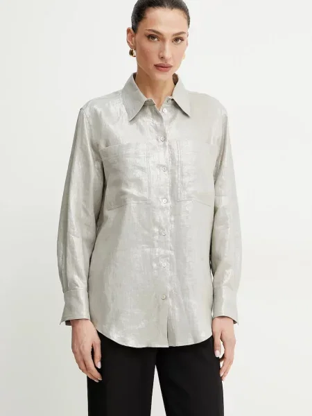 Marella camasa de in LARIX cu guler clasic regular bej