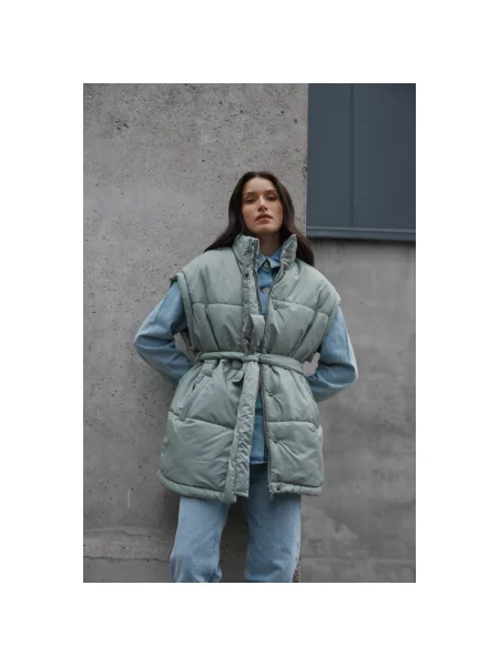 Жилетка oversize світла-оливка Estro зелений