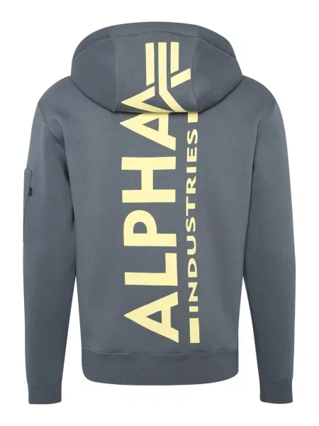 ALPHA INDUSTRIES Mikina dymovo modrá / pastelovo žltá / krvavo červená biela