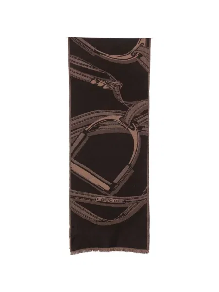 Fular Gucci cu imagine maro