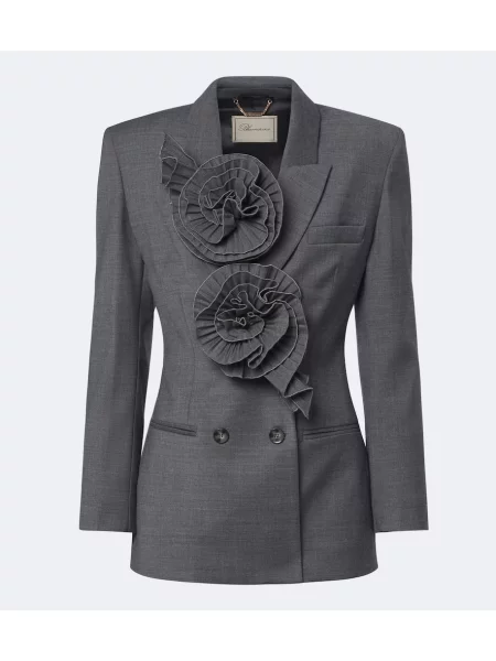 Sacou Blumarine cu model floral cu aplicații gri