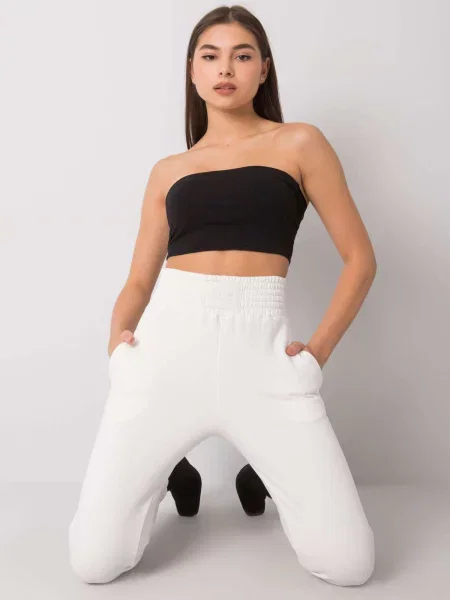 Спортни панталони Fashionhunters бяло
