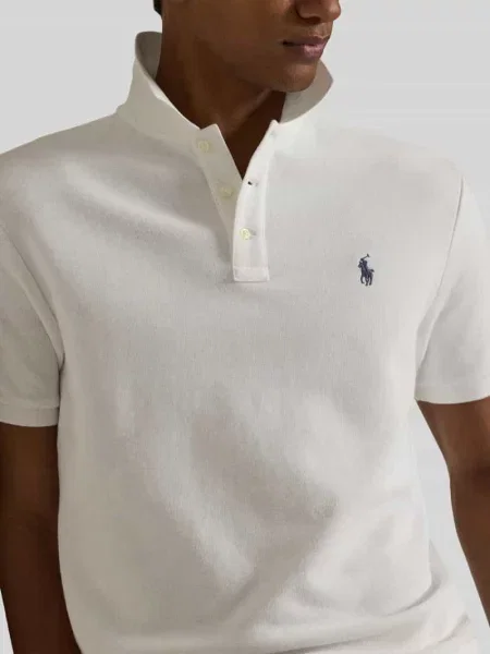Koszulka polo z mieszanki bawełny Polo Ralph Lauren białe