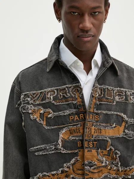 Y/Project farmering EVERGREEN PARIS BEST PATCH DENIM SHIRT szürke